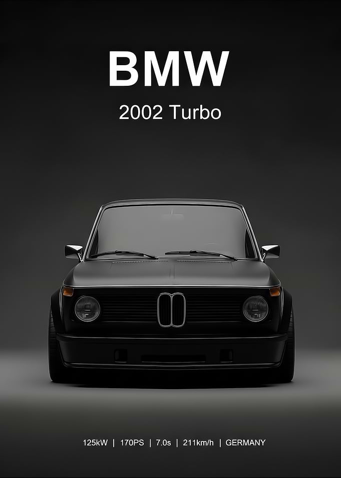 black BMW 2002 Turbo Front View
