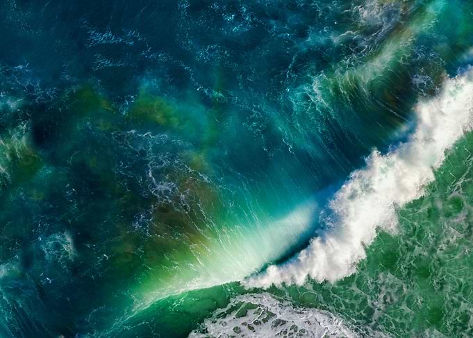 Aerial View of Ocean Wave
