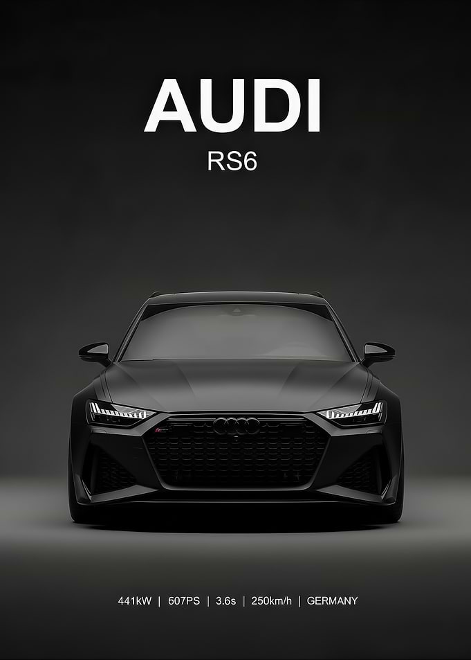 black Audi RS6 Front View