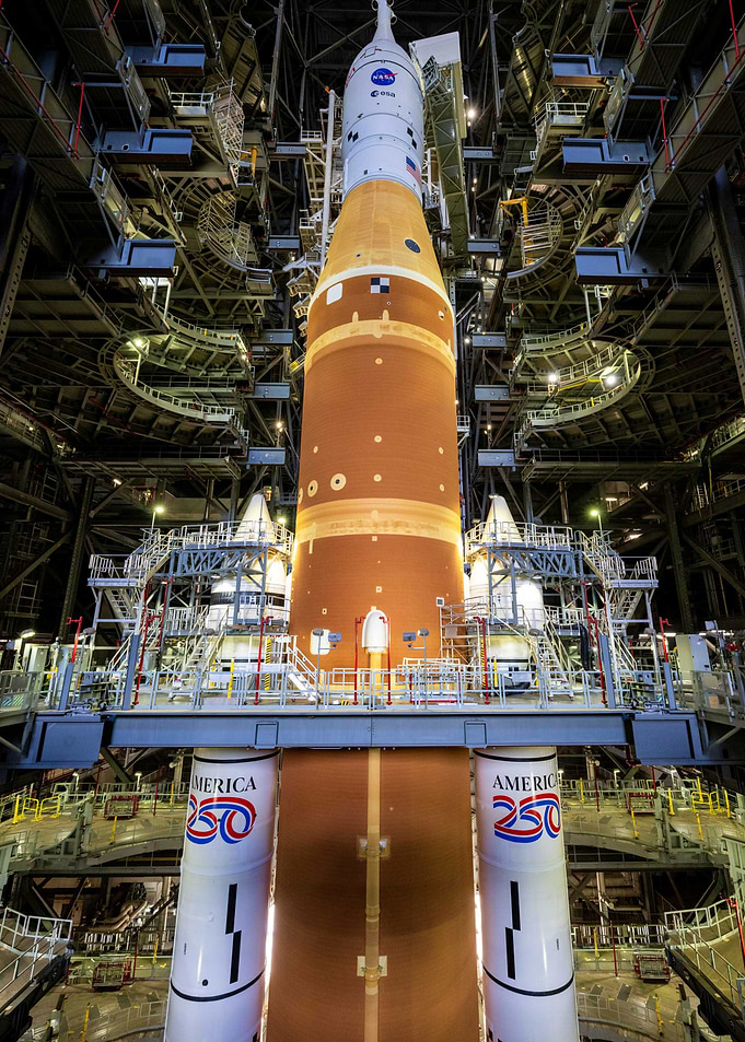 Artemis 2 Rocket in Vehicle Assembly Building