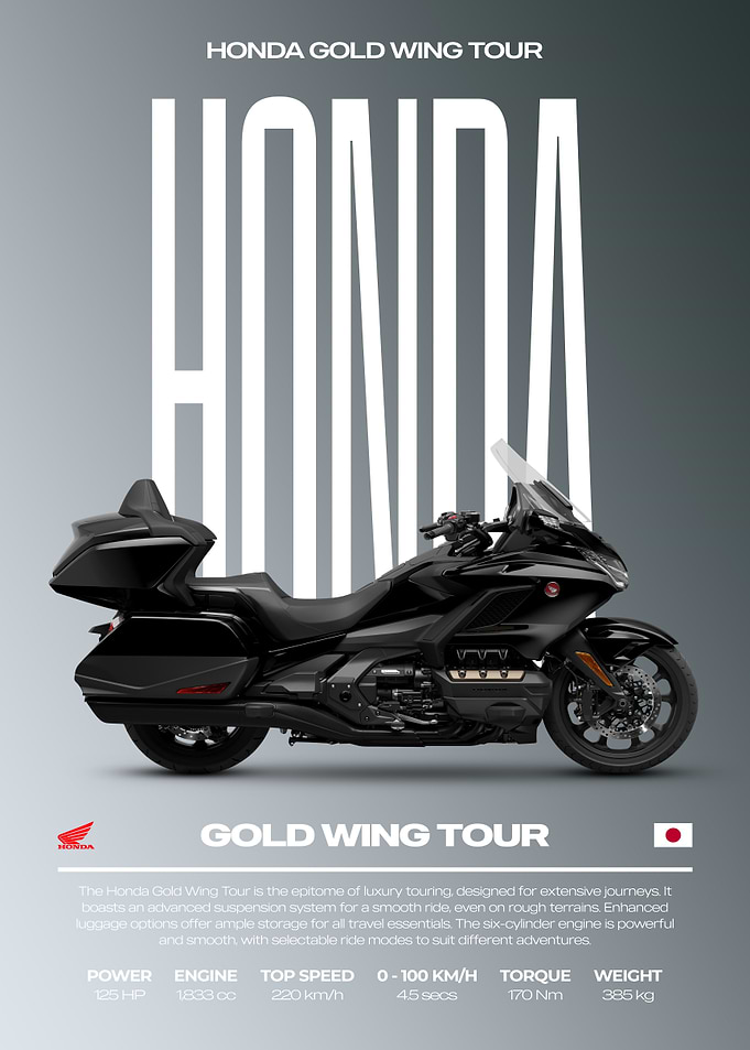 Honda Gold Wing Tour Motorcycle Poster