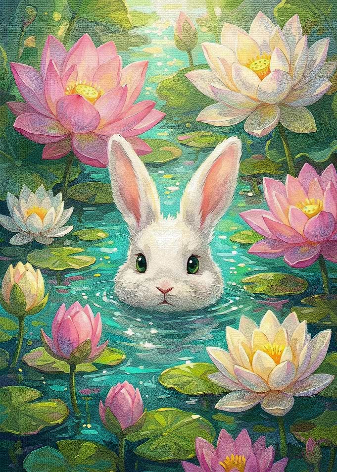 Rabbit in Lotus Pond