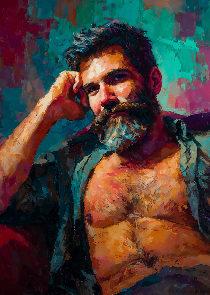 Bold Expressive Male Portrait Painting