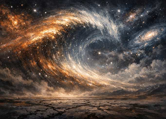 Cosmic Wave Over Cracked Earth