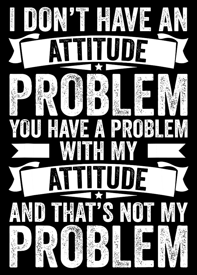 I Don’t Have An Attitude Problem Poster, Funny Quote Wall Art, Vintage Typography Print