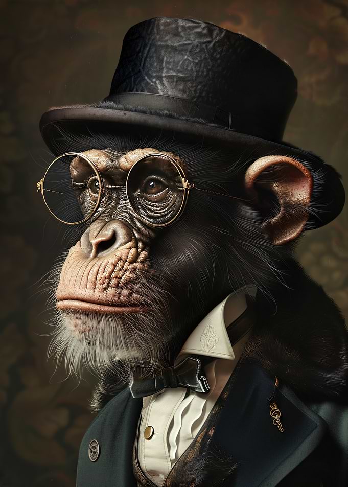 Dapper Chimp Portrait