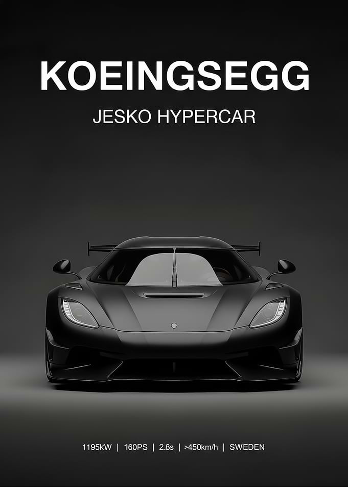 black Koenigsegg Jesko Hypercar