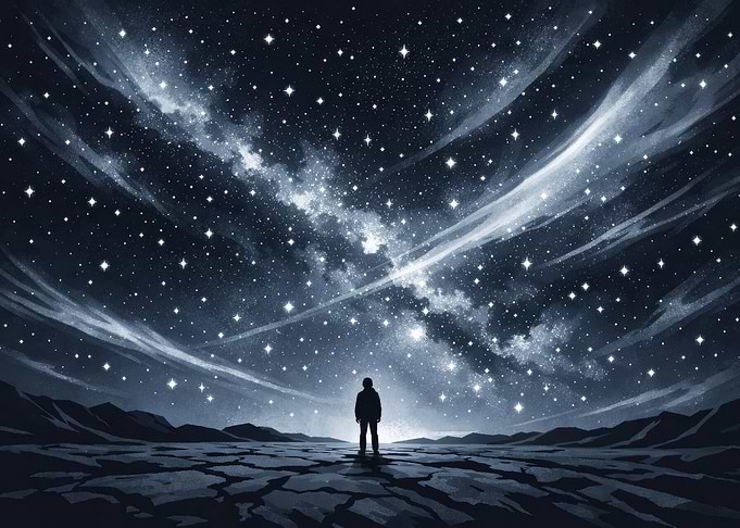 Person Under Starry Night Sky