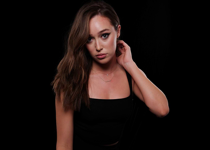 Alycia Debnam-Carey portrait on black background