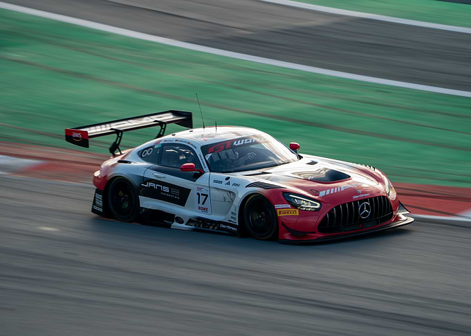 Mercedes-AMG GT3 Race Car throwing sparks