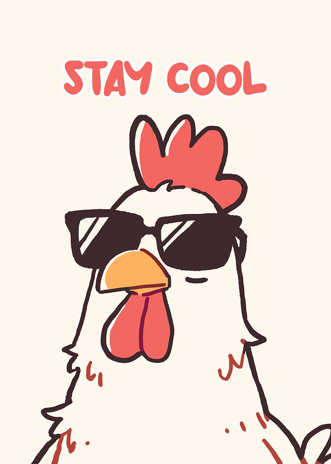 Cool Chicken with Sunglasses Illustration