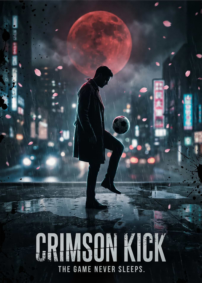 Crimson Kick: Urban Football at Night