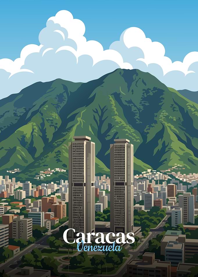 Caracas, Venezuela Cityscape Illustration