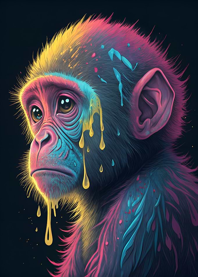 Colorful Crying Monkey