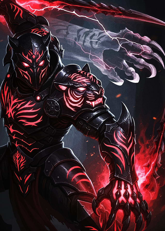Black and Red Armored Warrior