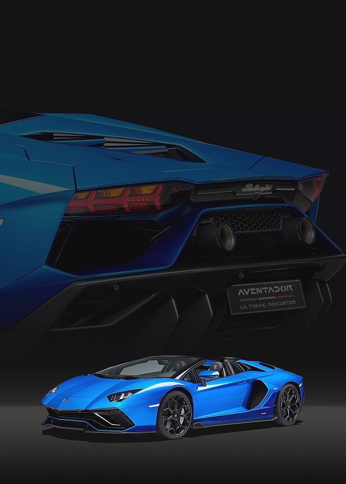 Blue Lamborghini Aventador Ultimate Roadster
