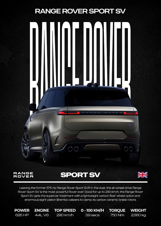 Range Rover Sport SV Car Poster