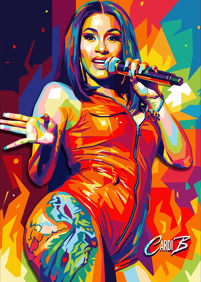 Cardi B Pop Art Portrait