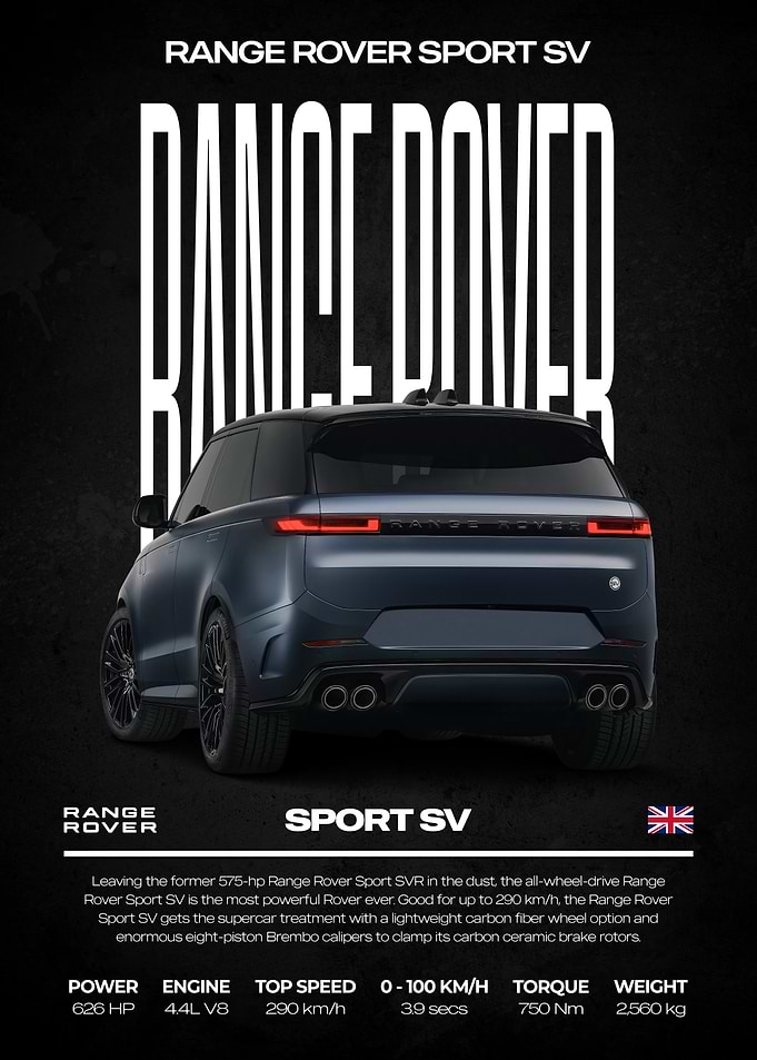 Range Rover Sport SV Car Poster