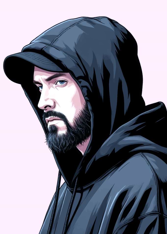 Eminem Portrait with Hoodie