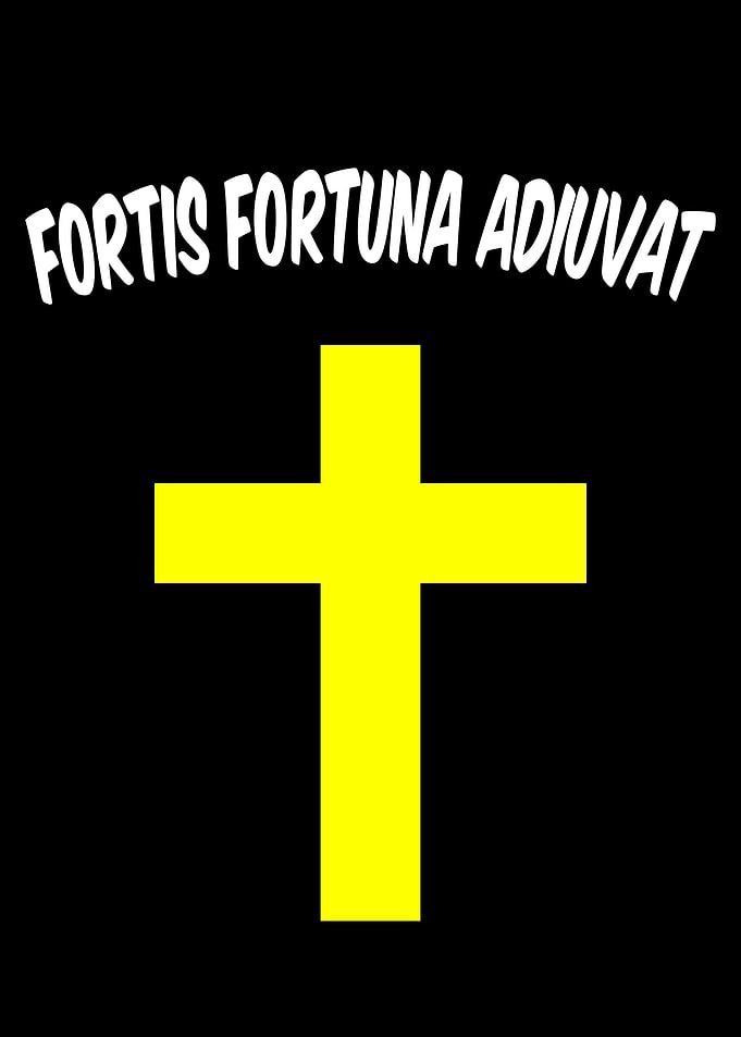 Fortis Fortuna Adiuvat with Yellow Cross
