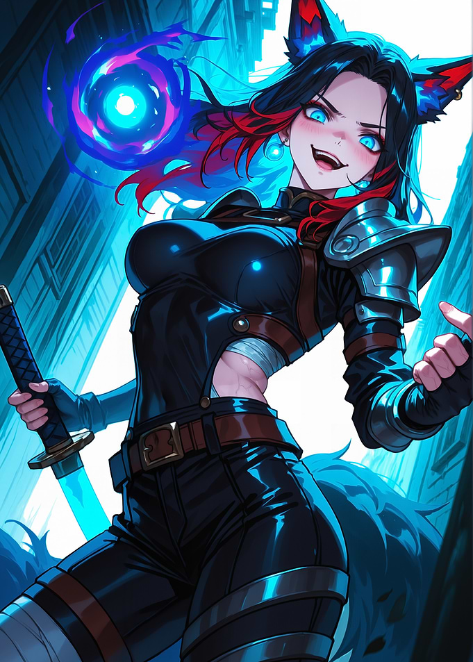 Anime Fox Girl with Sword