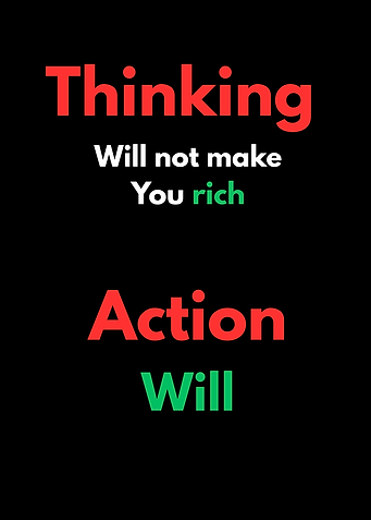 Thinking vs Action: Motivational Text Art