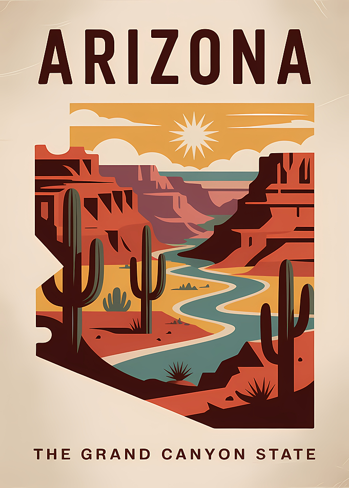 Arizona Grand Canyon State Illustration