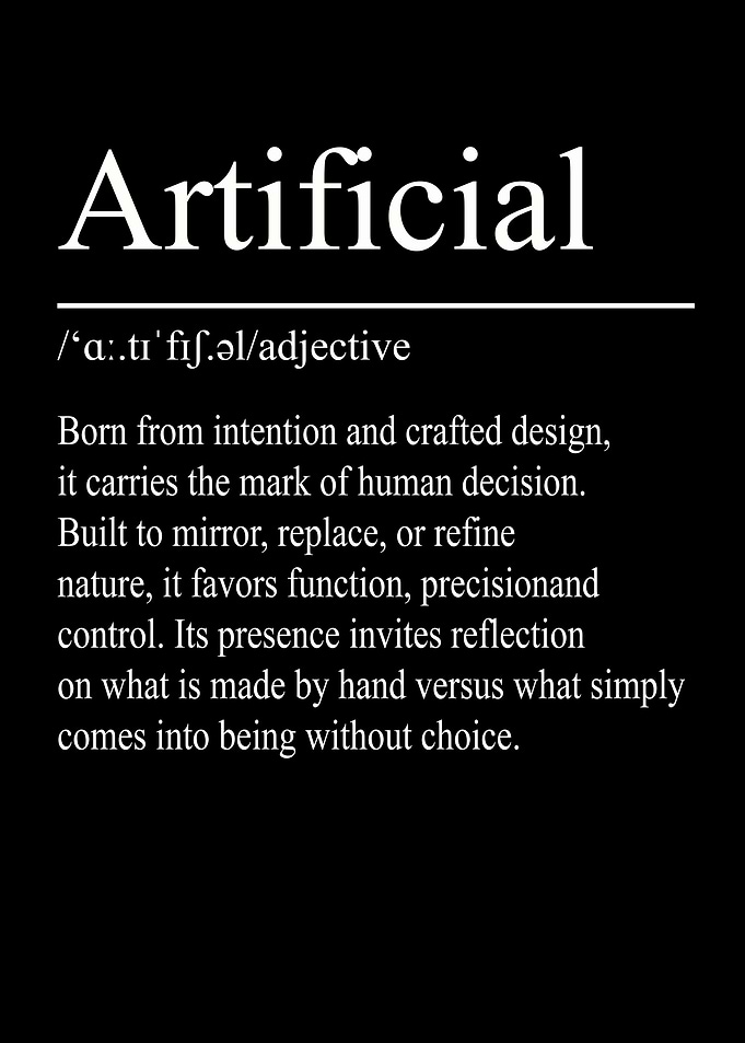 Artificial Definition – Black | Minimalist Typography Poster