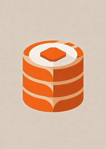 Salmon Sushi Roll Illustration