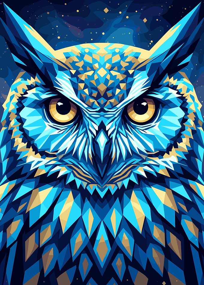 Geometric Owl Portrait
