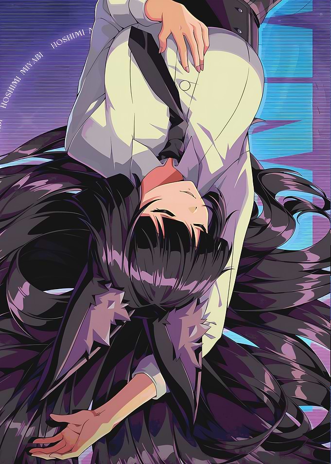 Anime Girl with Long Black Hair