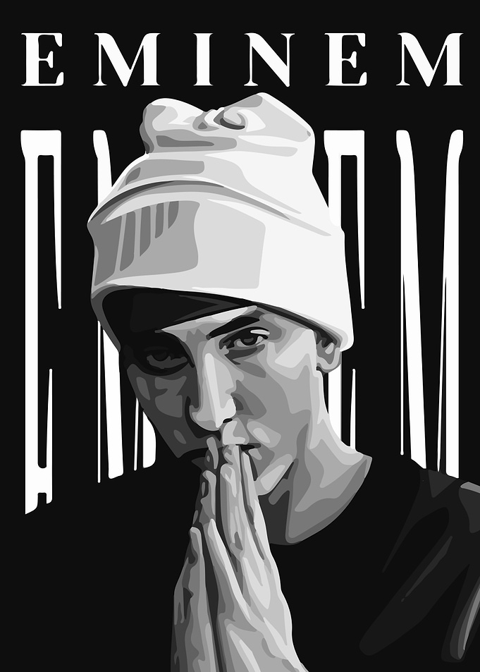 Eminem Portrait Black and White