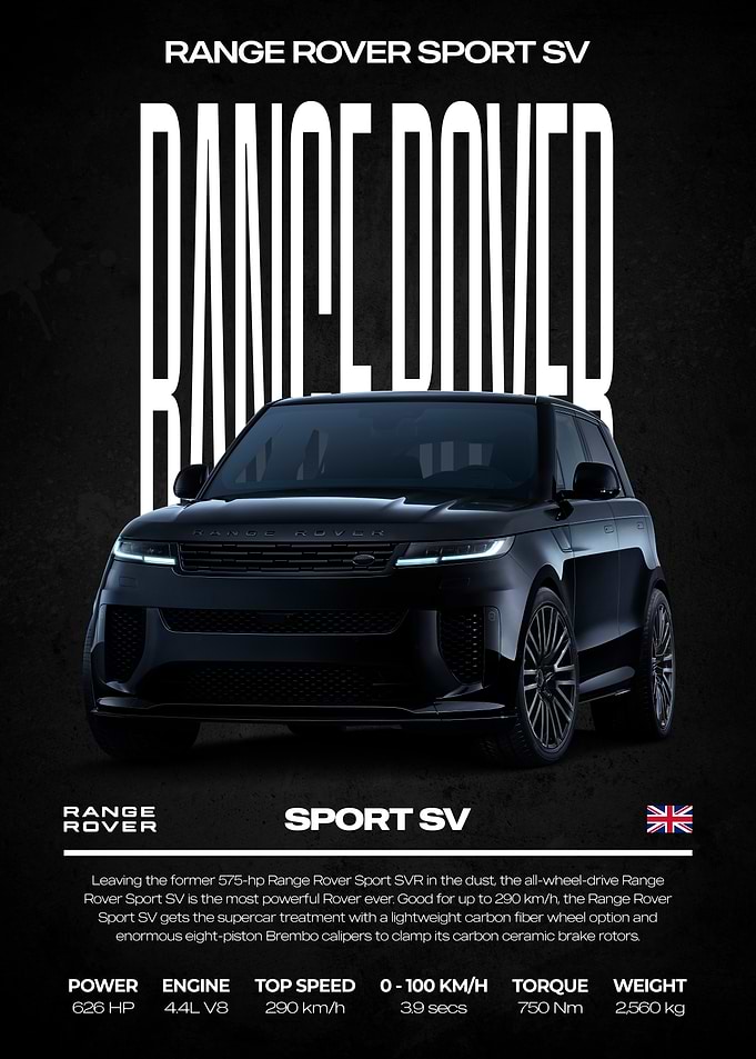Range Rover Sport SV Car Poster