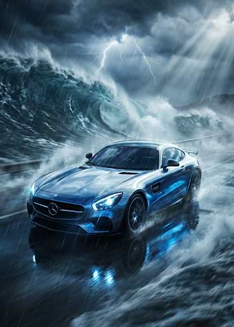 Mercedes-AMG GT in Stormy Weather