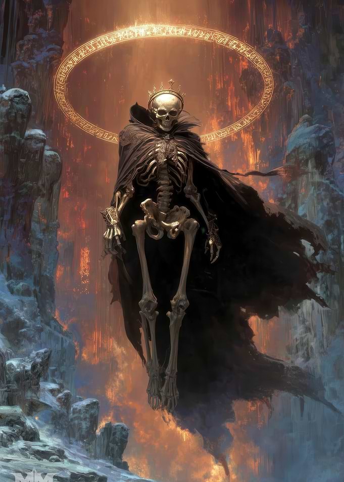 Crowned Skeleton King with Halo
