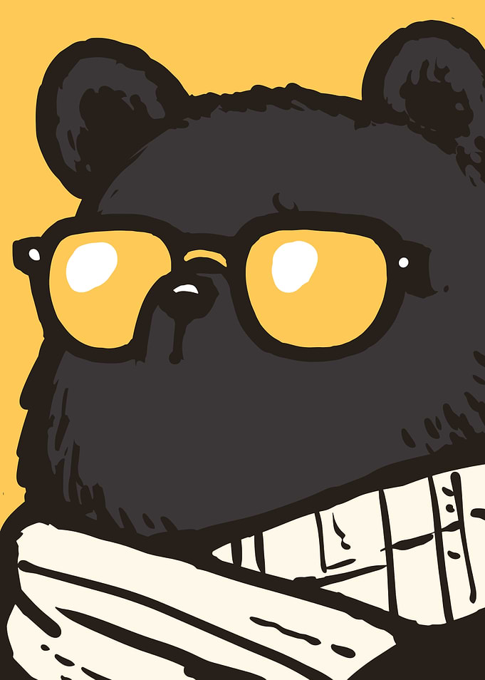 Cool Bear with Glasses Illustration