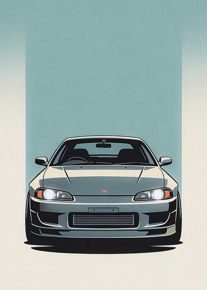 JDM Legend Honda Civic EG6 Hatchback - Clean Minimalist Art