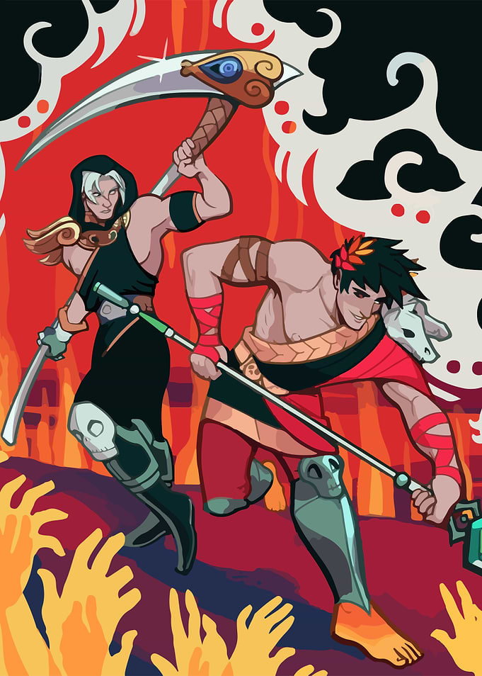 Hades Game Fanart: Zagreus and Thanatos
