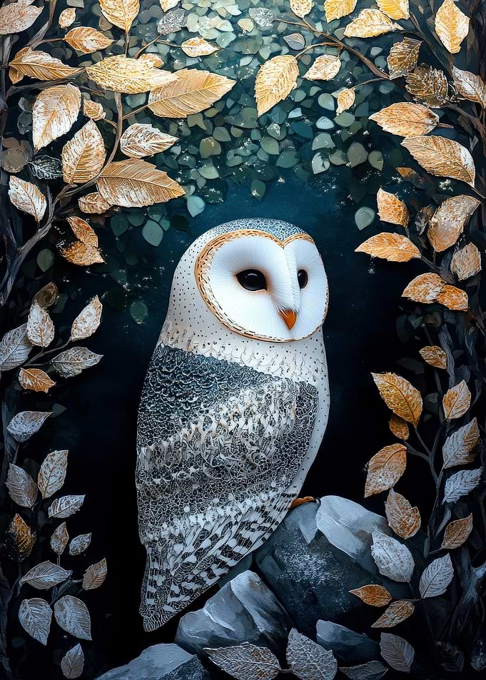 Barn Owl in Forest