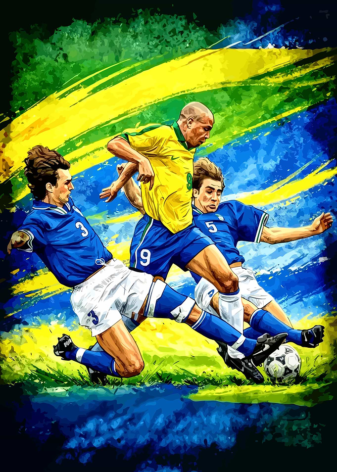 Soccer Game Illustration with Players