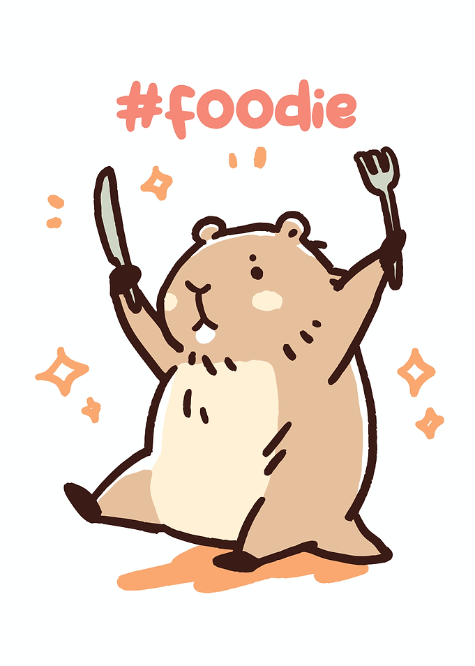 Cute Foodie Hamster with Utensils
