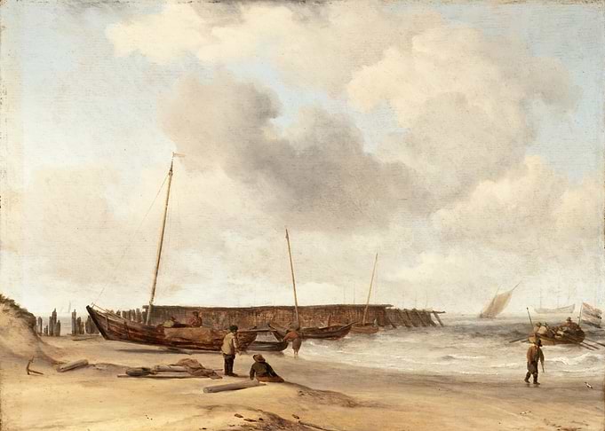 Seascape with Boats and Figures