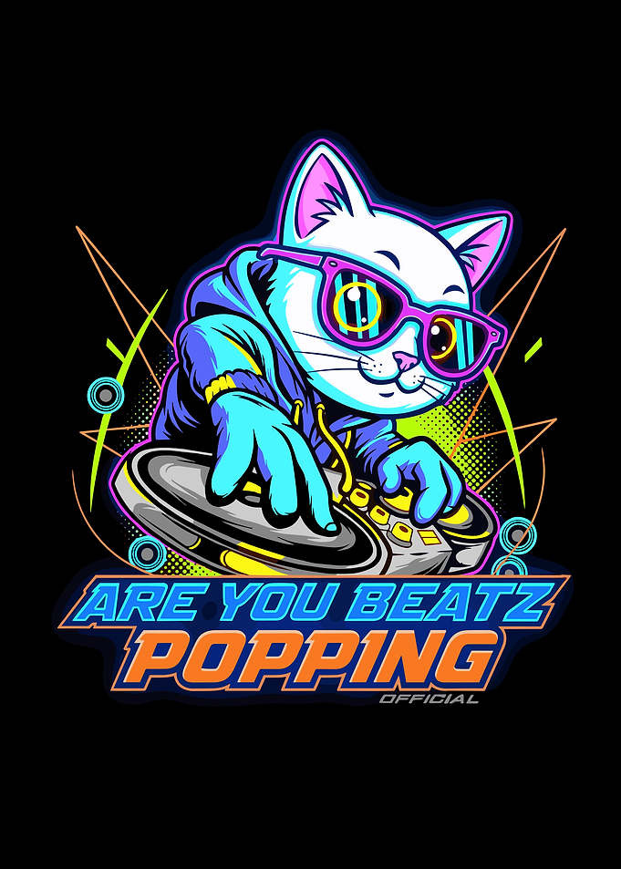 DJ Cat with Sunglasses and Hoodie