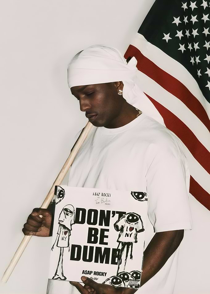 A$AP Rocky with American Flag