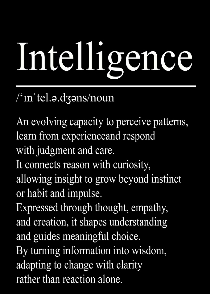 Intelligence Definition – Black | Minimalist Typography Poster