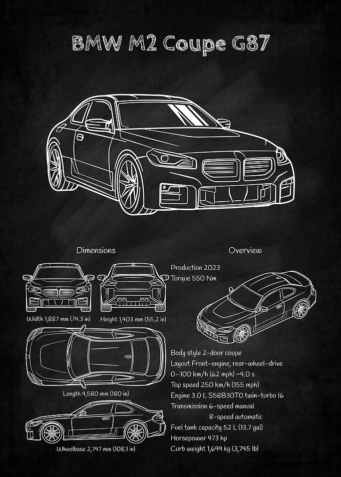 BMW M2 Coupe G87 Blueprint