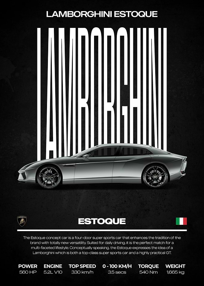 Lamborghini Estoque Concept Car Poster
