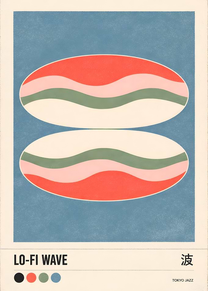 Lo-Fi Wave Abstract Art Print