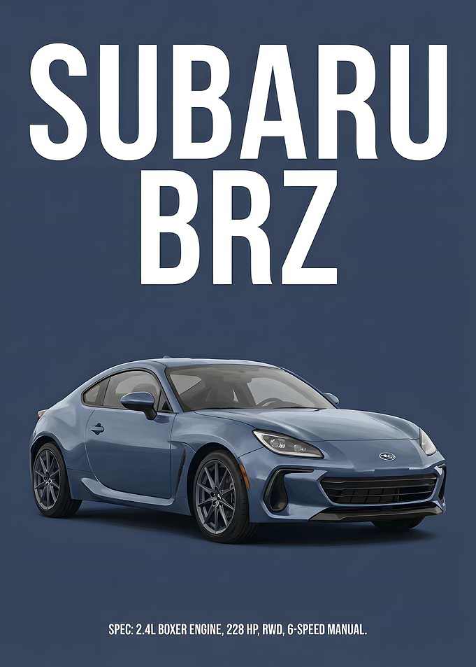 Subaru BRZ Car Poster
